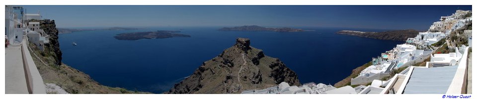 Santorini Panorama von Kraterweg zwischen Thira und Oia