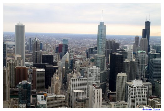 Blick vom 360 Chicago des Hancock Tower auf Chicago